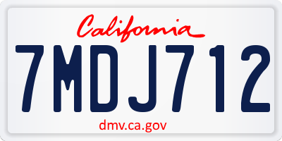 CA license plate 7MDJ712