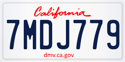CA license plate 7MDJ779