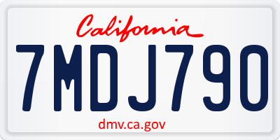 CA license plate 7MDJ790