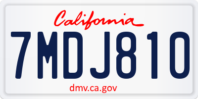 CA license plate 7MDJ810