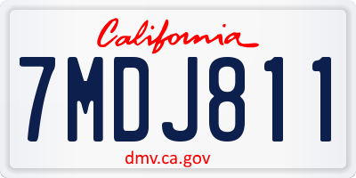 CA license plate 7MDJ811