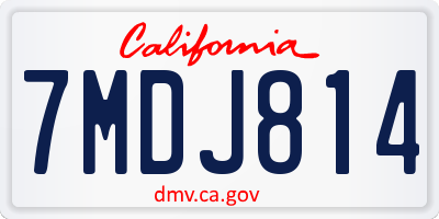 CA license plate 7MDJ814