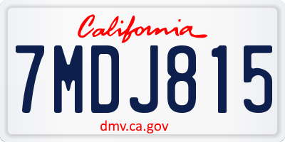 CA license plate 7MDJ815