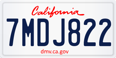 CA license plate 7MDJ822