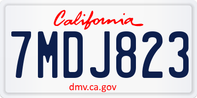 CA license plate 7MDJ823