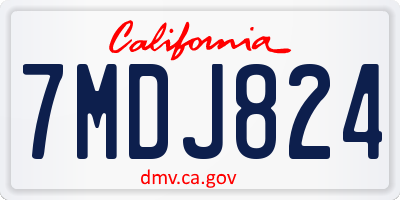 CA license plate 7MDJ824