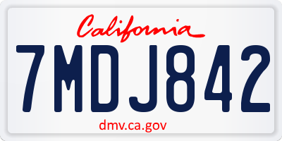 CA license plate 7MDJ842