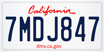 CA license plate 7MDJ847