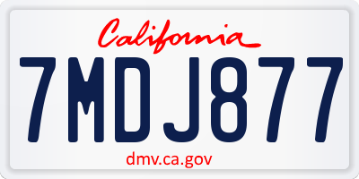 CA license plate 7MDJ877
