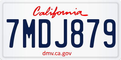 CA license plate 7MDJ879