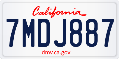 CA license plate 7MDJ887