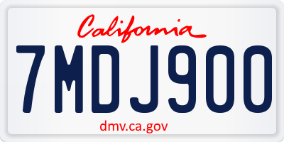 CA license plate 7MDJ900