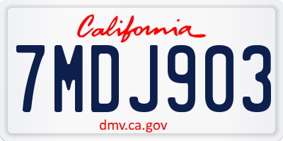 CA license plate 7MDJ903
