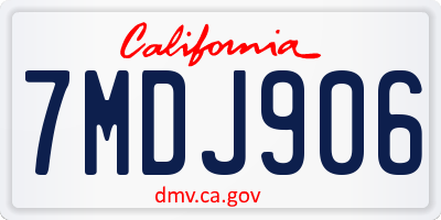 CA license plate 7MDJ906