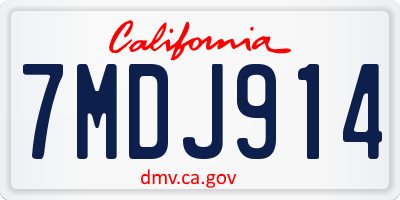 CA license plate 7MDJ914