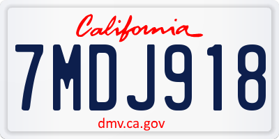 CA license plate 7MDJ918