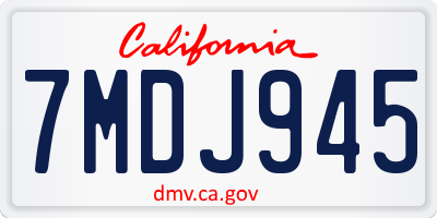 CA license plate 7MDJ945