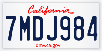 CA license plate 7MDJ984