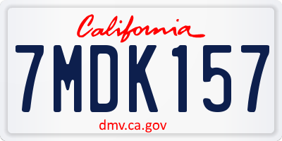 CA license plate 7MDK157