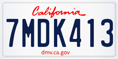 CA license plate 7MDK413