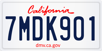 CA license plate 7MDK901