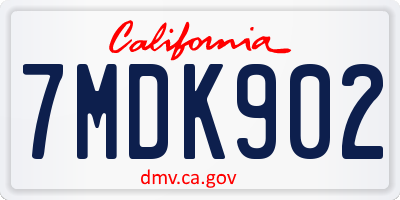 CA license plate 7MDK902