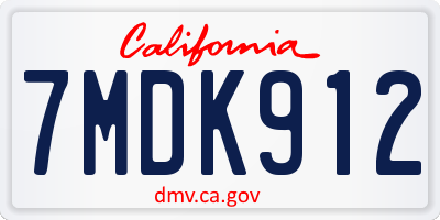 CA license plate 7MDK912