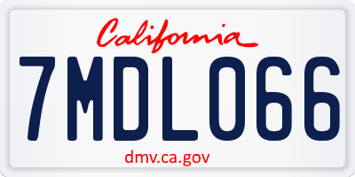 CA license plate 7MDL066