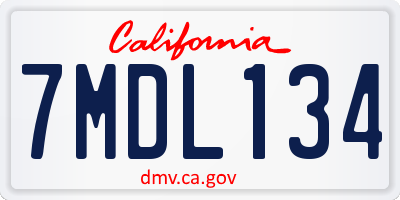 CA license plate 7MDL134