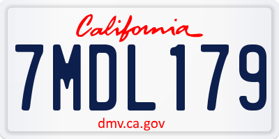 CA license plate 7MDL179