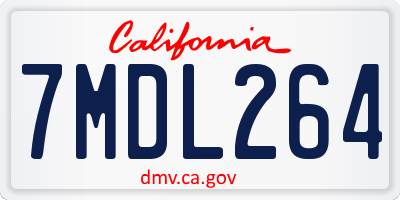 CA license plate 7MDL264