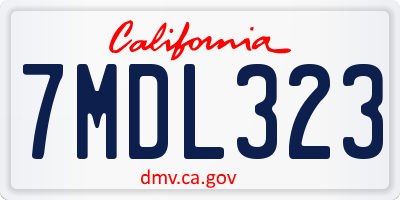 CA license plate 7MDL323