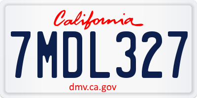 CA license plate 7MDL327