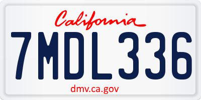 CA license plate 7MDL336