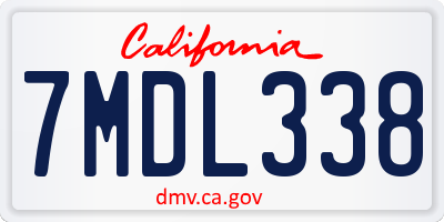 CA license plate 7MDL338