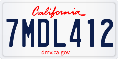 CA license plate 7MDL412