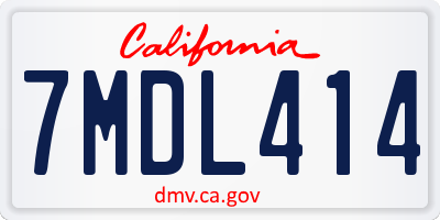 CA license plate 7MDL414
