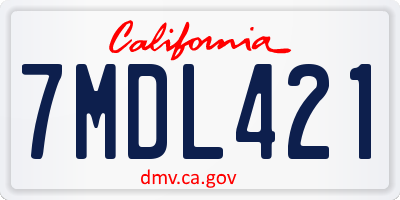 CA license plate 7MDL421
