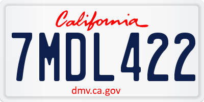 CA license plate 7MDL422