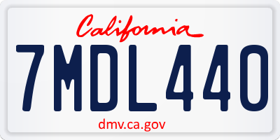 CA license plate 7MDL440