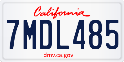 CA license plate 7MDL485