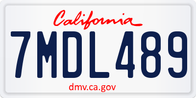 CA license plate 7MDL489