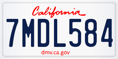 CA license plate 7MDL584