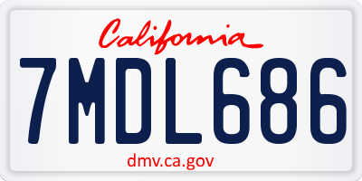 CA license plate 7MDL686