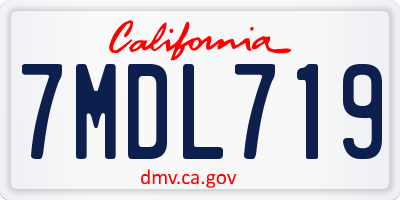 CA license plate 7MDL719