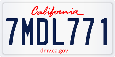 CA license plate 7MDL771