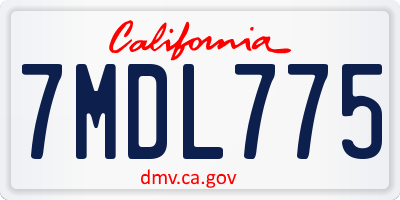 CA license plate 7MDL775