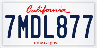 CA license plate 7MDL877