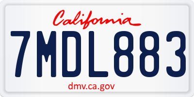 CA license plate 7MDL883