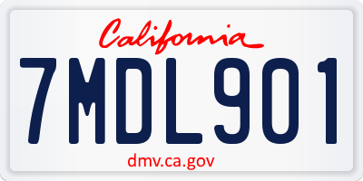 CA license plate 7MDL901